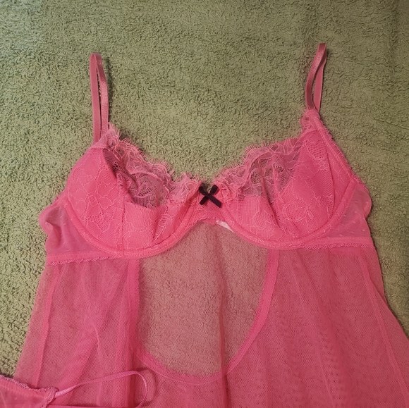 Victoria's Secret Pink Sheer Lace Chemise 36B - Picture 2 of 5
